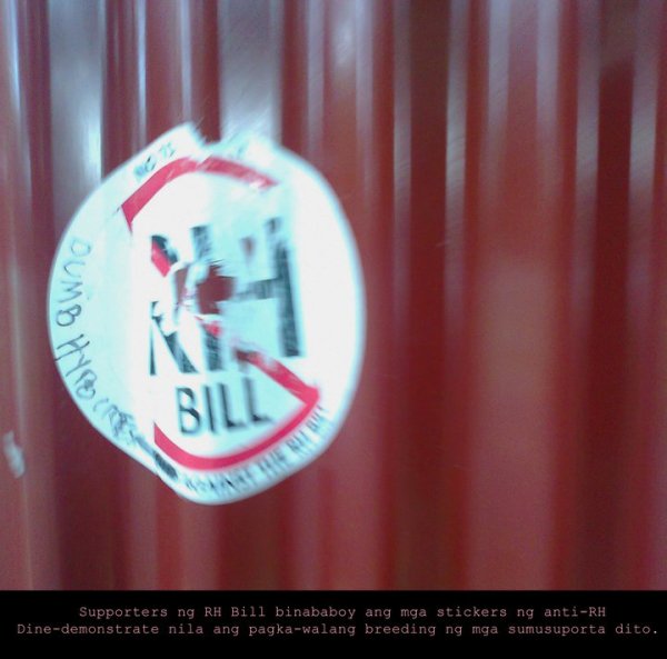 QC Anti-RH Sticker vandalized